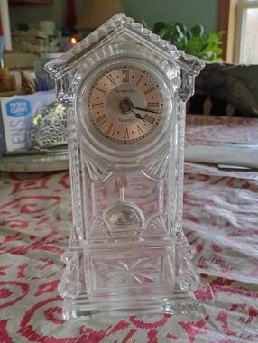 SHANNON Clear Crystal-Style Mantel Clock - Clear